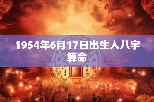 1954年6月17日出生人八字算命