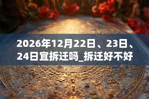 2026年12月22日、23日、24日宜拆迁吗_拆迁好不好 2026年12月22日、23日、24日宜拆迁吗_拆迁好不好