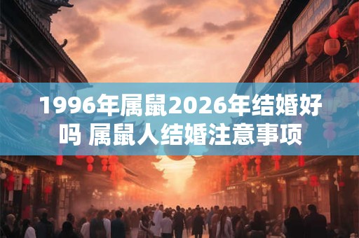 1996年属鼠2026年结婚好吗 属鼠人结婚注意事项