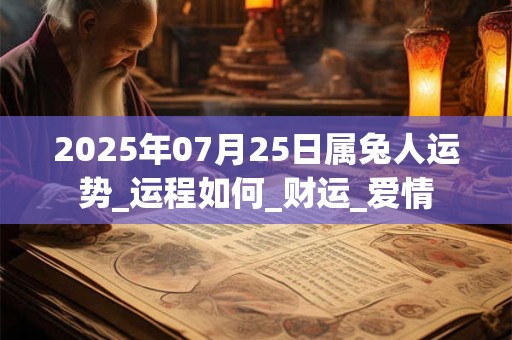 2025年07月25日属兔人运势_运程如何_财运_爱情
