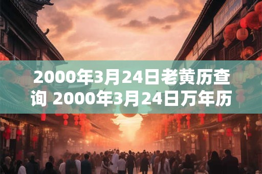 2000年3月24日老黄历查询 2000年3月24日万年历黄道吉日