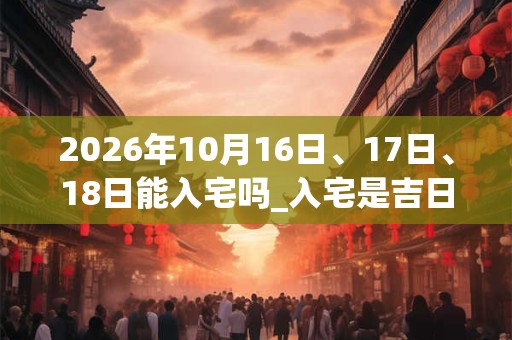 2026年10月16日、17日、18日能入宅吗_入宅是吉日吗