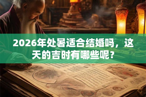 2026年处暑适合结婚吗，这天的吉时有哪些呢？