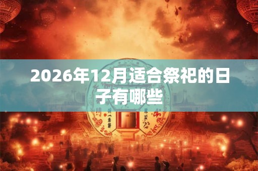 2026年12月适合祭祀的日子有哪些
