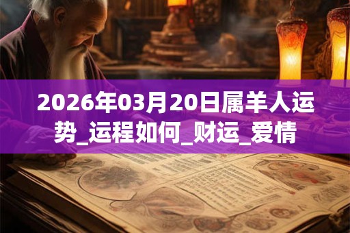 2026年03月20日属羊人运势_运程如何_财运_爱情