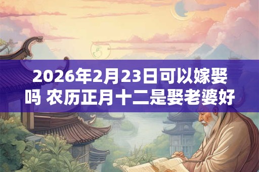 2026年2月23日可以嫁娶吗 农历正月十二是娶老婆好日子吗 2026年2月23日可以嫁娶吗 农历正月十二是娶老婆好日子吗