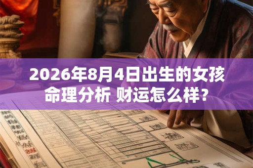 2026年8月4日出生的女孩命理分析 财运怎么样？