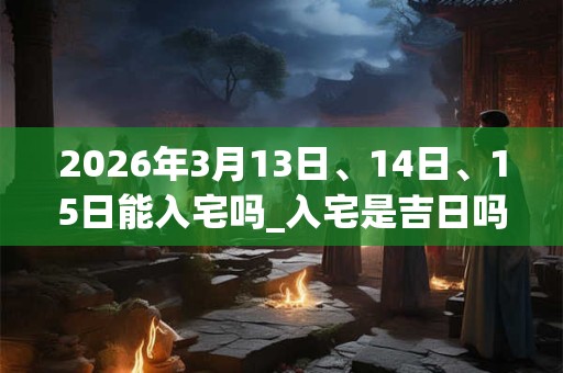 2026年3月13日、14日、15日能入宅吗_入宅是吉日吗