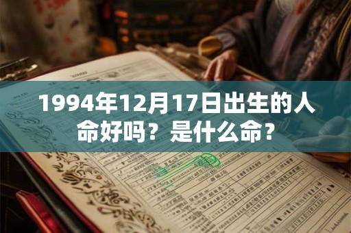 1994年12月17日出生的人命好吗?是什么命? 1994年12月17日出生的人命好吗?是什么命?