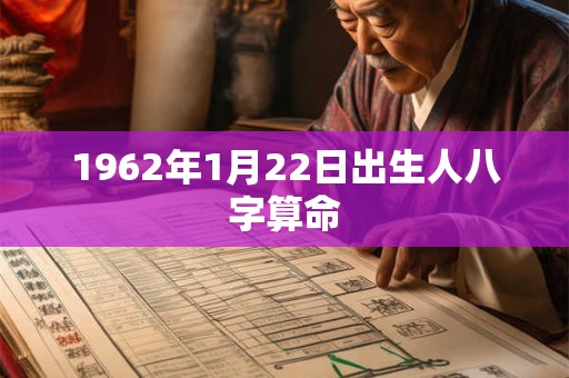 1962年1月22日出生人八字算命