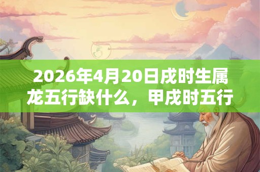 2026年4月20日戌时生属龙五行缺什么,甲戌时五行缺什么 2026年4月20日戌时生属龙五行缺什么,甲戌时五行缺什么