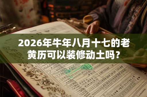 2026年牛年八月十七的老黄历可以装修动土吗？