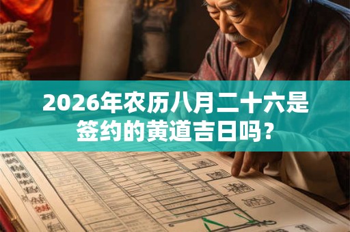 2026年农历八月二十六是签约的黄道吉日吗？