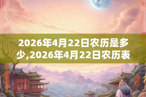 2026年4月22日农历是多少,2026年4月22日农历表