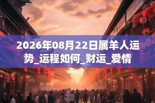2026年08月22日属羊人运势_运程如何_财运_爱情