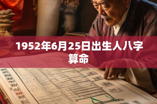 1952年6月25日出生人八字算命