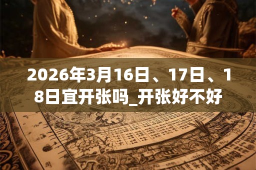 2026年3月16日、17日、18日宜开张吗_开张好不好 2026年3月16日、17日、18日宜开张吗_开张好不好