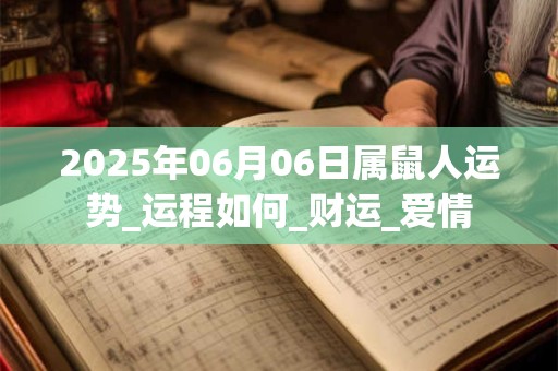 2025年06月06日属鼠人运势_运程如何_财运_爱情 2025年06月06日属鼠人运势_运程如何_财运_爱情