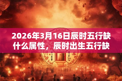 2026年3月16日辰时五行缺什么属性，辰时出生五行缺什么
