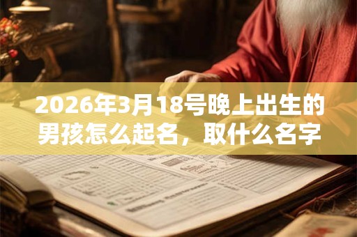 2026年3月18号晚上出生的男孩怎么起名,取什么名字吉祥? 2026年3月18号晚上出生的男孩怎么起名,取什么名字吉祥?