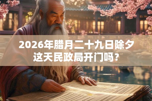 2026年腊月二十九日除夕这天民政局开门吗? 2026年腊月二十九日除夕这天民政局开门吗?
