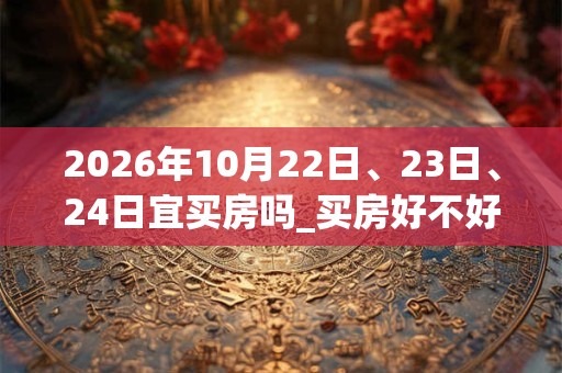 2026年10月22日、23日、24日宜买房吗_买房好不好