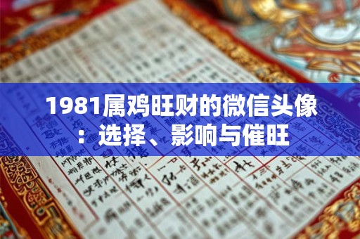 1981属鸡旺财的微信头像：选择、影响与催旺