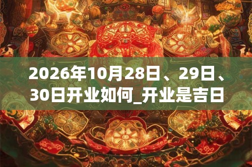 2026年10月28日、29日、30日开业如何_开业是吉日吗