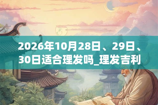 2026年10月28日、29日、30日适合理发吗_理发吉利吗