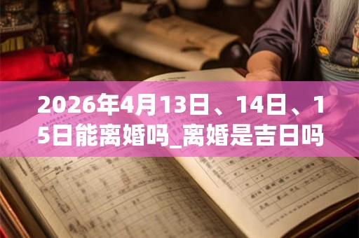 2026年4月13日、14日、15日能离婚吗_离婚是吉日吗