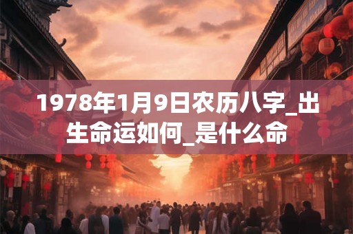 1978年1月9日农历八字_出生命运如何_是什么命 1978年1月9日农历八字_出生命运如何_是什么命