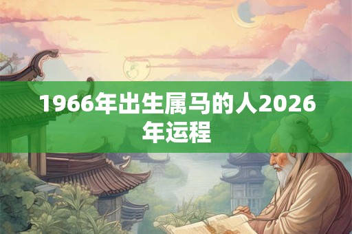 1966年出生属马的人2026年运程