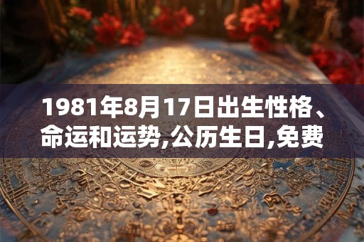 1981年8月17日出生性格、命运和运势,公历生日,免费算命
