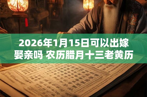 2026年1月15日可以出嫁娶亲吗 农历腊月十三老黄历查询 2026年1月15日可以出嫁娶亲吗 农历腊月十三老黄历查询