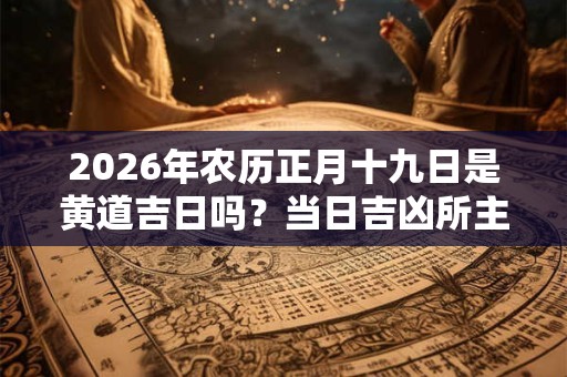 2026年农历正月十九日是黄道吉日吗？当日吉凶所主