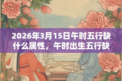 2026年3月15日午时五行缺什么属性,午时出生五行缺什么 2026年3月15日午时五行缺什么属性,午时出生五行缺什么