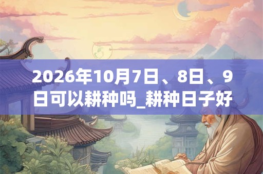 2026年10月7日、8日、9日可以耕种吗_耕种日子好吗 2026年10月7日、8日、9日可以耕种吗_耕种日子好吗