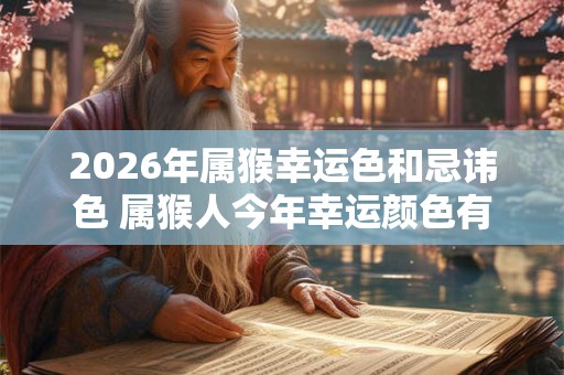 2026年属猴幸运色和忌讳色 属猴人今年幸运颜色有哪些