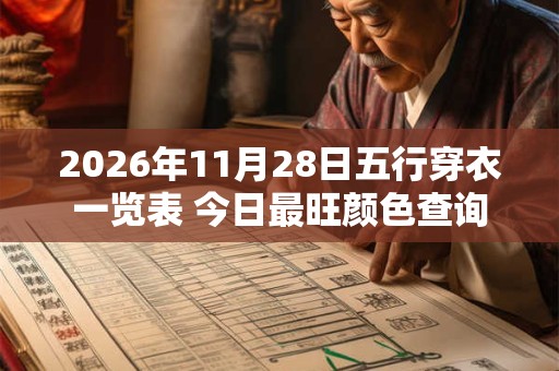 2026年11月28日五行穿衣一览表 今日最旺颜色查询 2026年11月28日五行穿衣一览表 今日最旺颜色查询