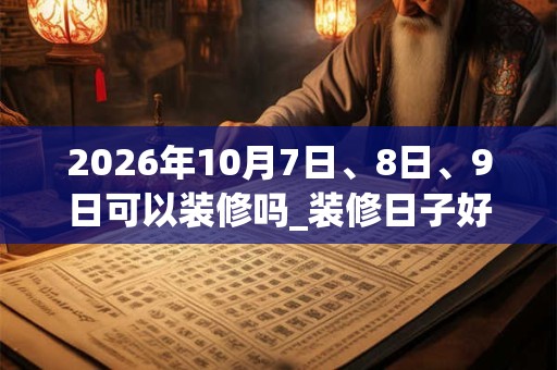 2026年10月7日、8日、9日可以装修吗_装修日子好吗