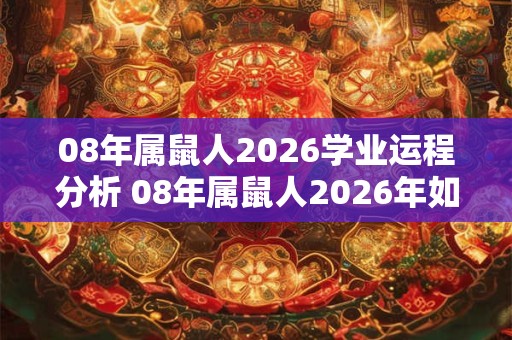 08年属鼠人2026学业运程分析 08年属鼠人2026年如何提升学业运 08年属鼠人2026学业运程分析 08年属鼠人2026年如何提升学业运