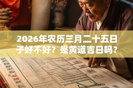 2026年农历三月二十五日子好不好？是黄道吉日吗？