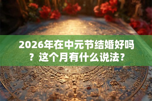 2026年在中元节结婚好吗？这个月有什么说法？