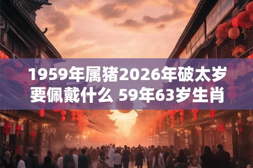 1959年属猪2026年破太岁要佩戴什么 59年63岁生肖猪犯太岁怎么化解