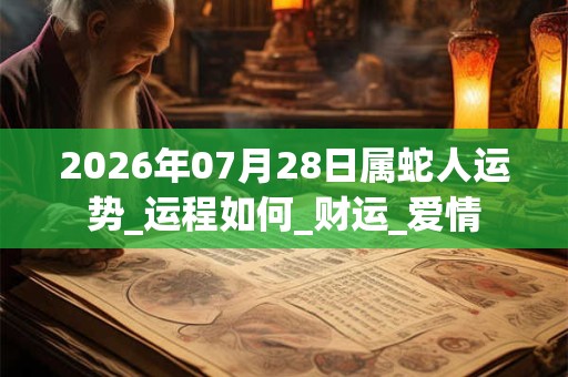 2026年07月28日属蛇人运势_运程如何_财运_爱情