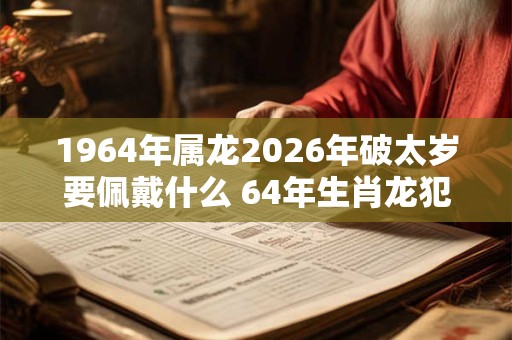 1964年属龙2026年破太岁要佩戴什么 64年生肖龙犯太岁怎么化解 1964年属龙2026年破太岁要佩戴什么 64年生肖龙犯太岁怎么化解
