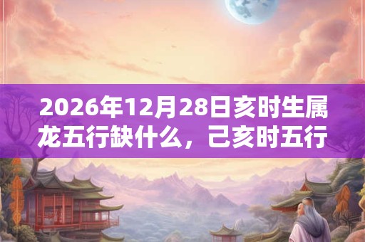 2026年12月28日亥时生属龙五行缺什么，己亥时五行缺什么