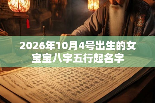 2026年10月4号出生的女宝宝八字五行起名字