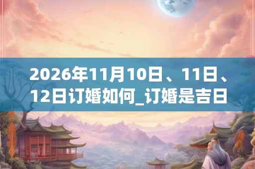 2026年11月10日、11日、12日订婚如何_订婚是吉日吗 2026年11月10日、11日、12日订婚如何_订婚是吉日吗