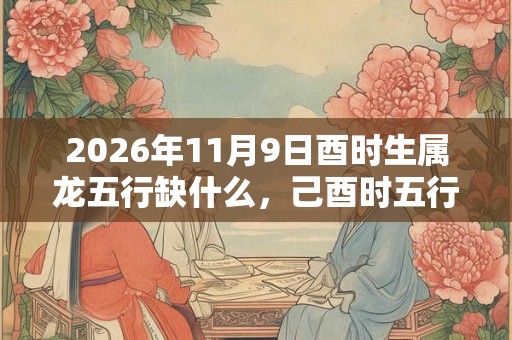 2026年11月9日酉时生属龙五行缺什么,己酉时五行缺什么 2026年11月9日酉时生属龙五行缺什么,己酉时五行缺什么